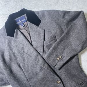 Polo Ralph Lauren Vintage Women’s Size 6 Gray Wool Blazer Jacket Equestrian USA
